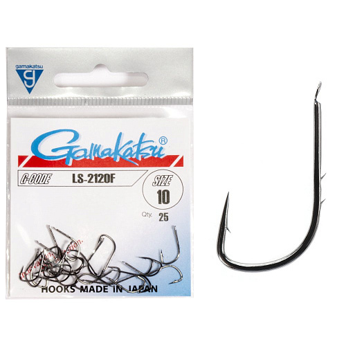Крючки Gamakatsu LS-2120F HOOKS BLACK разм. 10 25шт.
