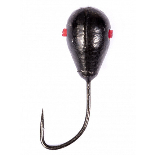 Мормышка вольфрамовая  Lucky John КАПЛЯ с отверстием и кембриком 050/B