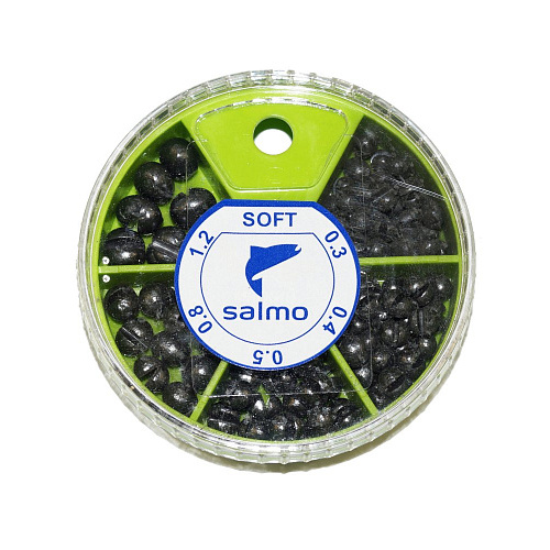 Грузила Salmo ДРОБЬ SOFT мягк. 5 секц. 0.3-1.2г 60г набор 1