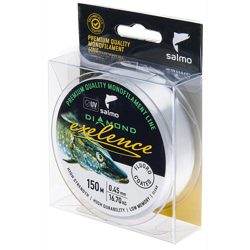 Леска моно. Salmo Diamond EXELENCE FLUORO COATED Clear 150/045