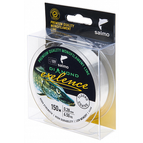Леска монофильная Salmo Diamond EXELENCE FLUORO COATED Clear 150/028