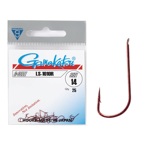 Крючки Gamakatsu LS-1010R HOOKS RED разм. 14 25шт.
