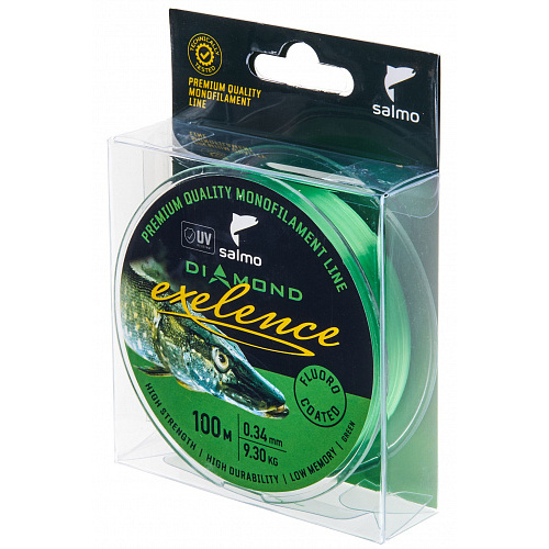 Леска монофильная Salmo Diamond EXELENCE FLUORO COATED Green 100/034