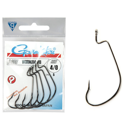 Крючки офсетные Gamakatsu Worm 314 HOOKS разм. 4/0 6шт.