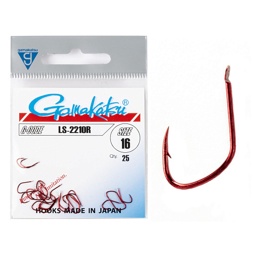 Крючки Gamakatsu LS-2210R HOOKS RED разм. 16 25шт.