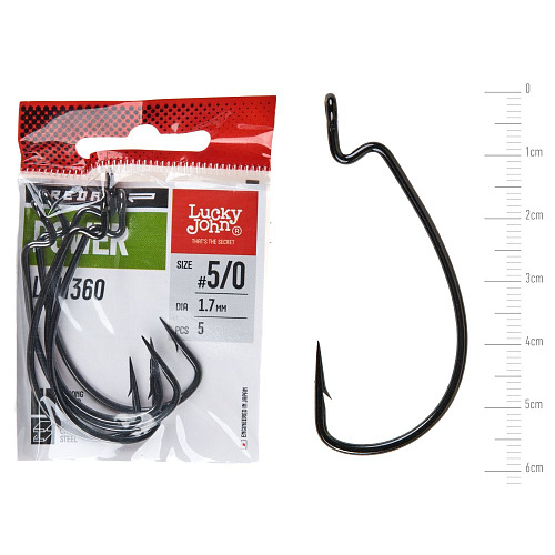 Крючки офсетные Lucky John PREDATOR сер. LJH360 POWER разм.K050 5шт.