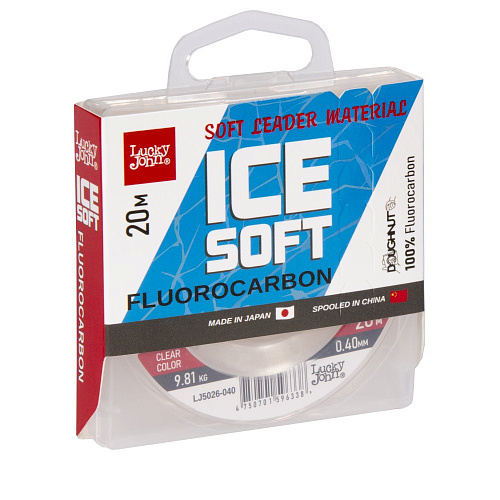 Леска моно. Lucky John ICE SOFT FLUOROCARBON 020/040