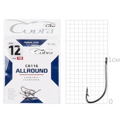 Крючки Cobra Allround CRYSTAL сер. CA116 разм. 012 10шт.