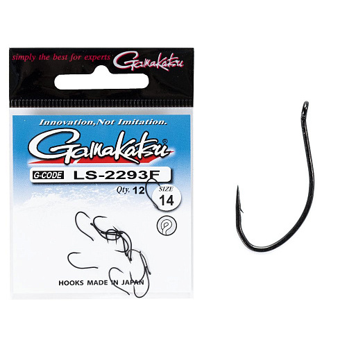 Крючки Gamakatsu LS-2293F NEW LABEL EYED HOOKS BLACK разм. 14 12шт.